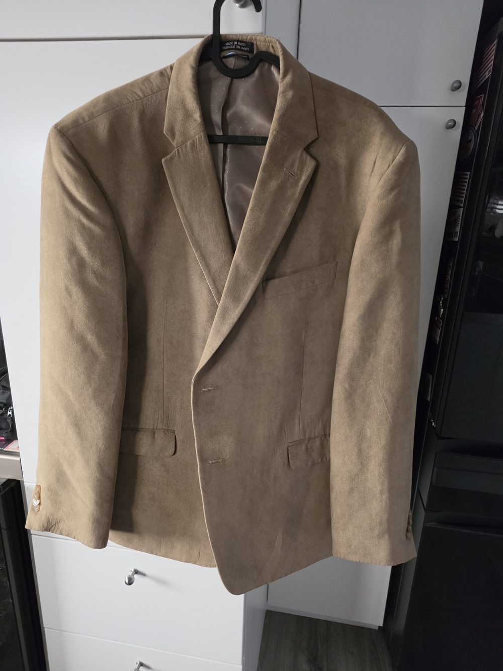 Tommy Hilfiger Tan Faux Suede Blazer Sport Coat 44R